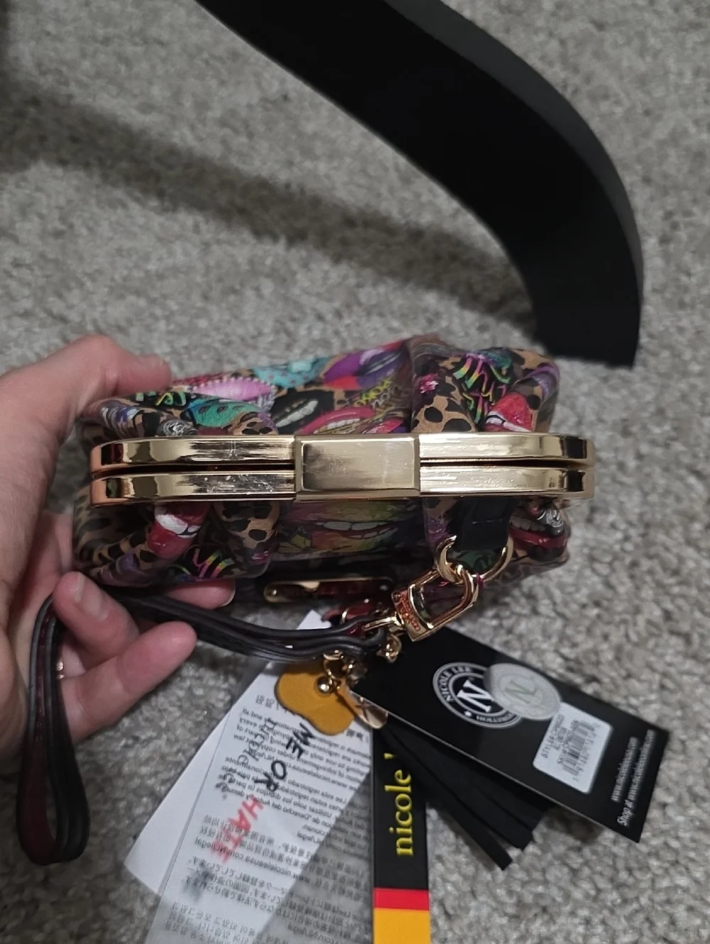 Nicole Lee Printed Coin Purse Collection Wristlet All Emotion with Bag Charms - Picture 6 of 13